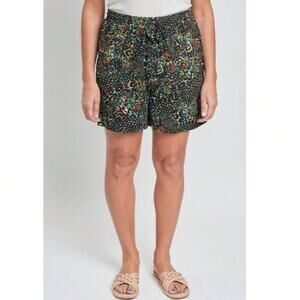 Royalty for‎ Me XL Pull On Shorts Pockets Rayon Multi Animal Print Green Brown